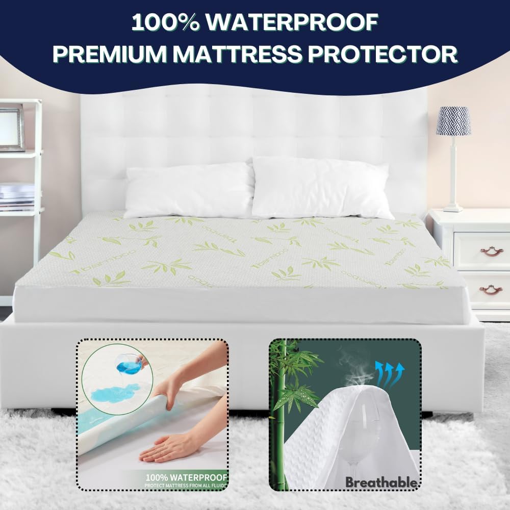 Zippered Bamboo Cooling Mattress Protector