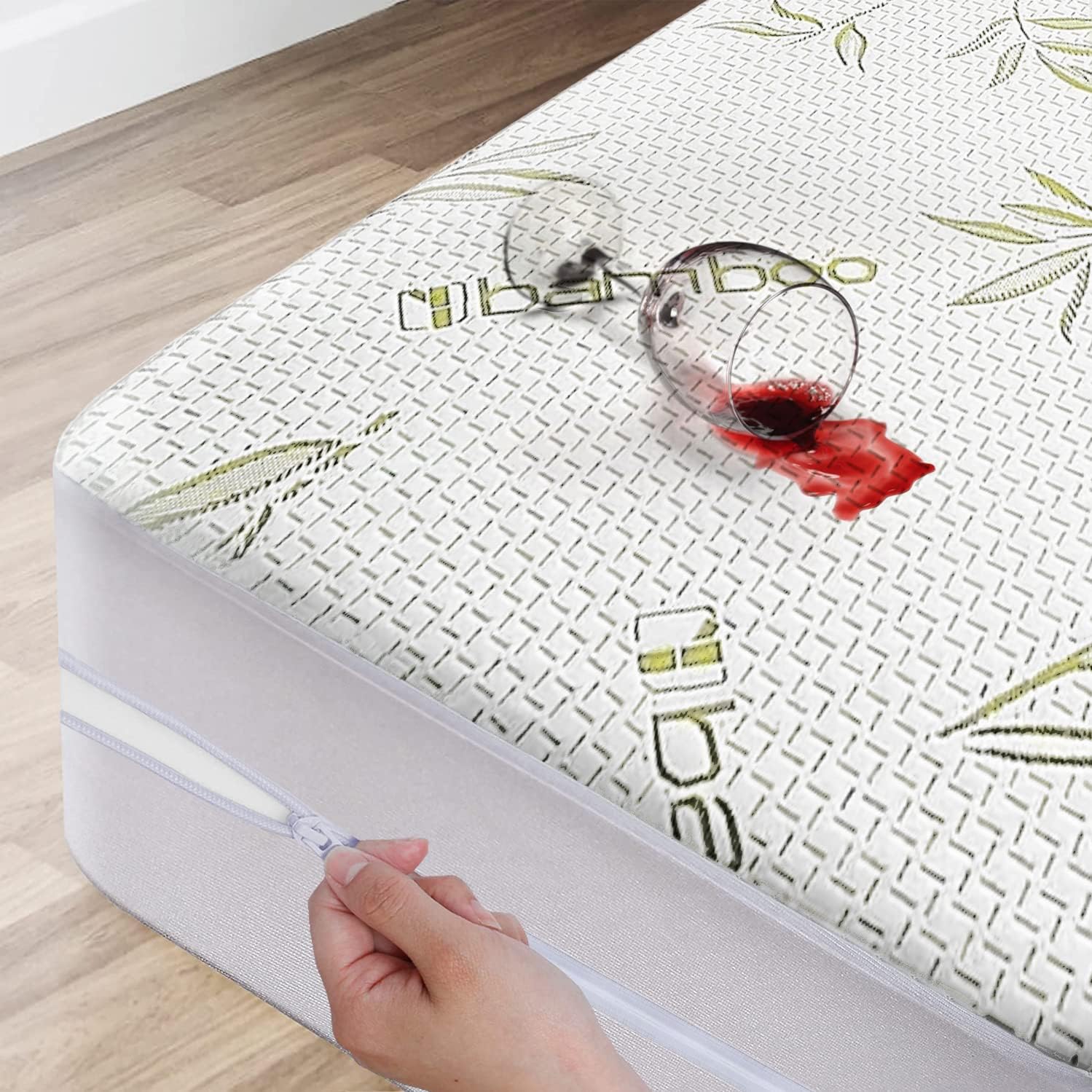 Zippered Bamboo Cooling Mattress Protector